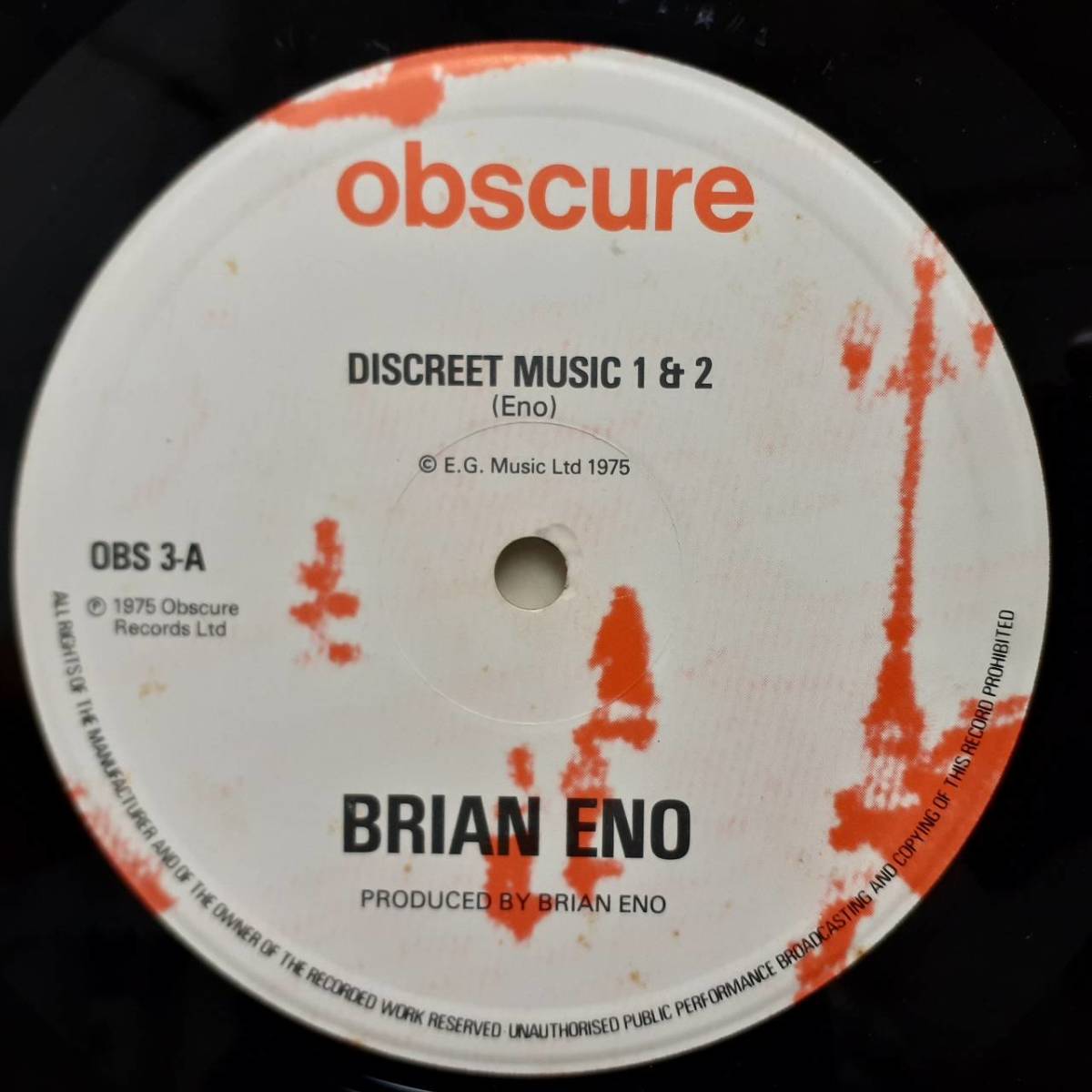 英Obscure盤LP！Brian Eno / Discreet Music 1975年 OBS 3 アンビエント名盤！ブライアン・イーノ Ambient Gavin Bryars 環境音楽 電子音楽_画像2