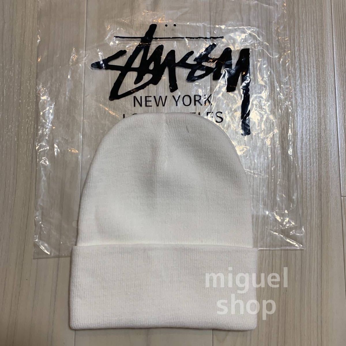 jp Stussy ステューシー ニット帽  スノーボード 白 ホワイト