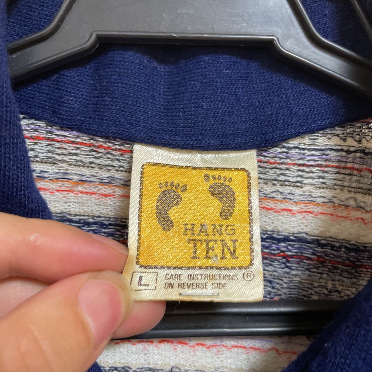 70s ヴィンテージ HANG TEN オールドサーフ 総柄ロングスリーブ 70s ヴィンテージ HANG TEN オールドサーフ 総柄ロングスリーブ