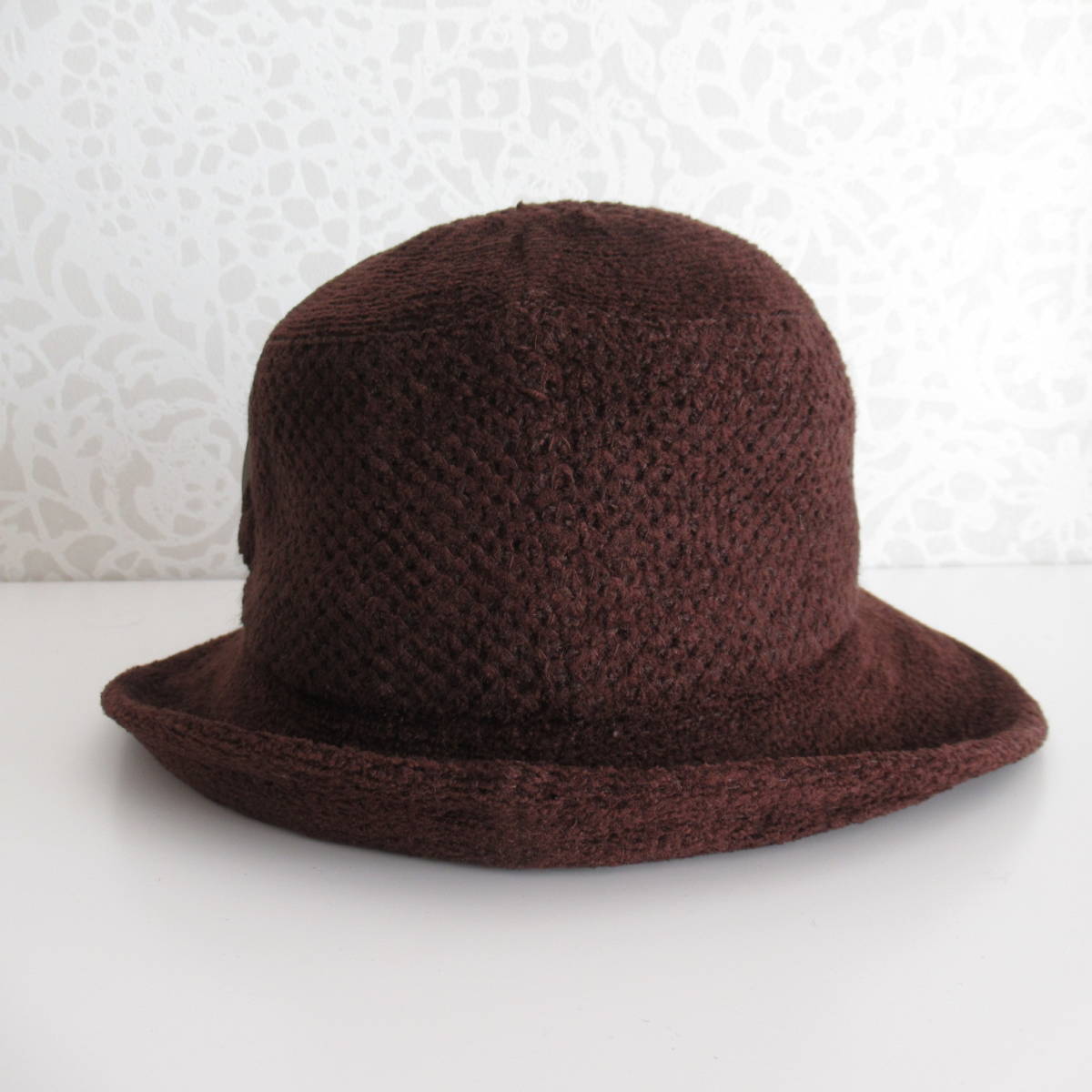■未使用　型くずれしにくい　モチーフ付き帽子　S（56cm）　ブラウン系■_画像4