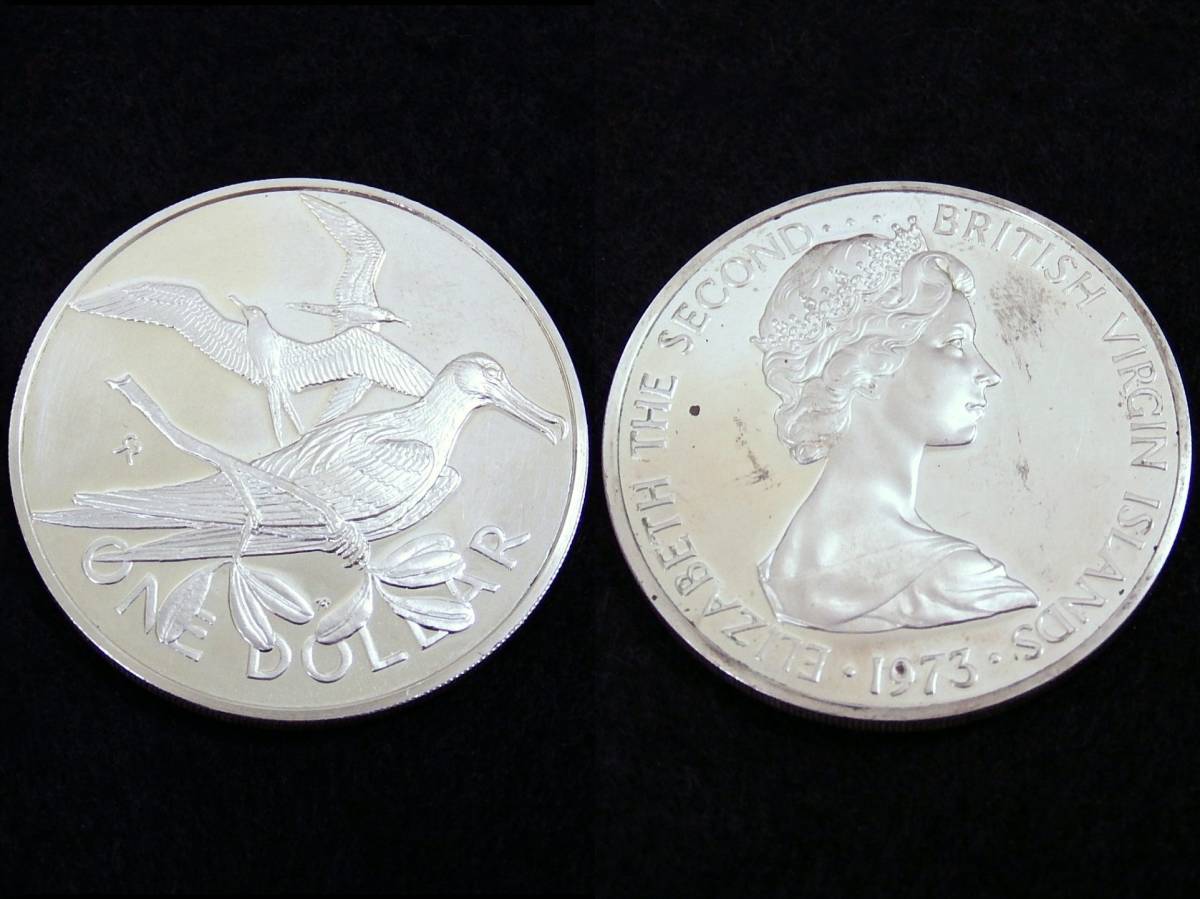 34534☆イギリス領バージン諸島 VIRGIN ISLANDS プルーフセット コイン 6種 ケース付 1973年 フランクリンミントの画像2