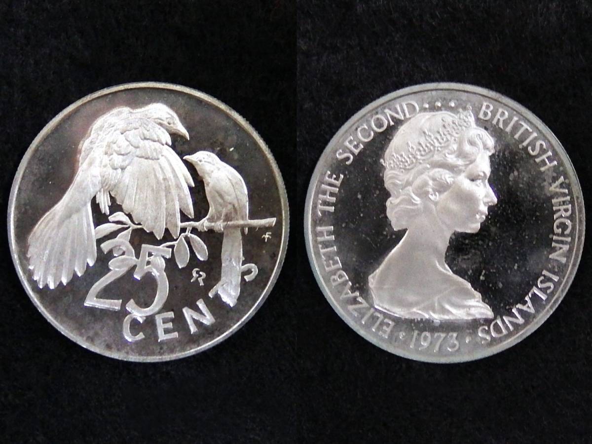 34534☆イギリス領バージン諸島 VIRGIN ISLANDS プルーフセット コイン 6種 ケース付 1973年 フランクリンミントの画像7