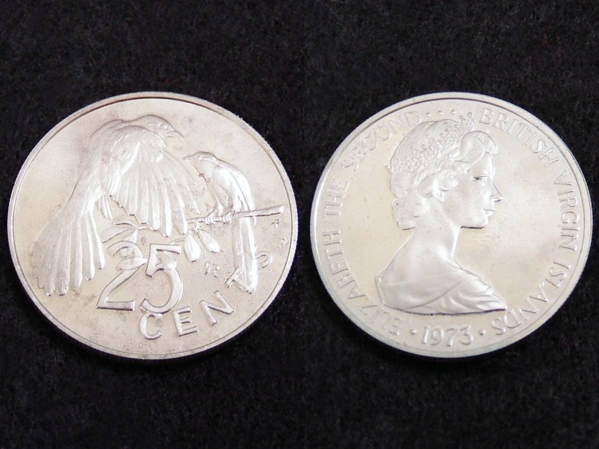 34534☆イギリス領バージン諸島 VIRGIN ISLANDS プルーフセット コイン 6種 ケース付 1973年 フランクリンミントの画像6