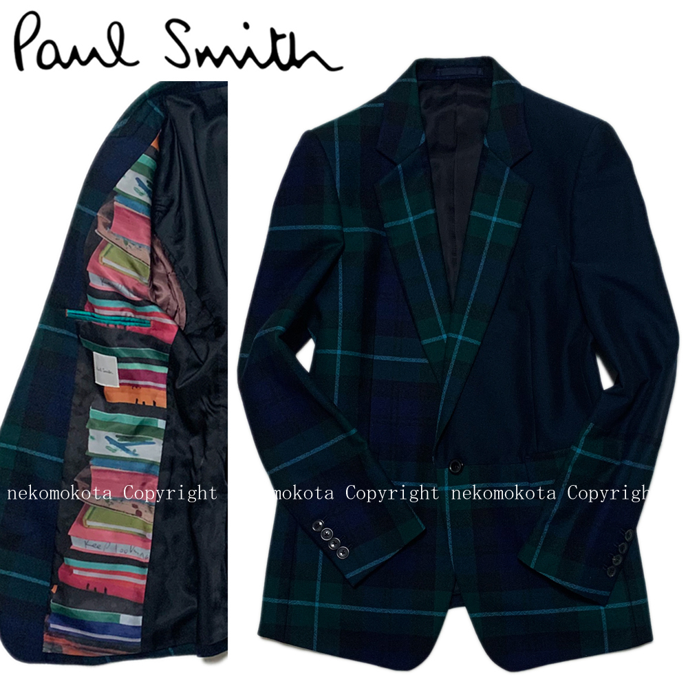 裏地ブック チェック テーラード ジャケットPaul Smith ポールスミス-