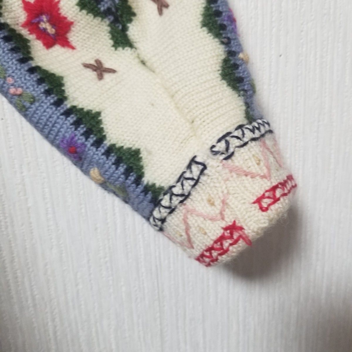 Trad House 刺繍 セーター レトロ 花柄 手編み ハンドメイド風 ニット