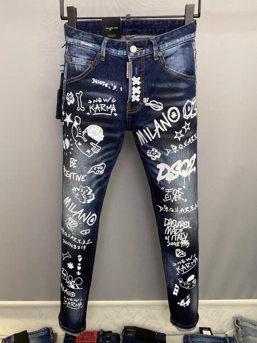 □【B-5】DSQUARED2 ダメージ ジーンズ／MJ220917007-