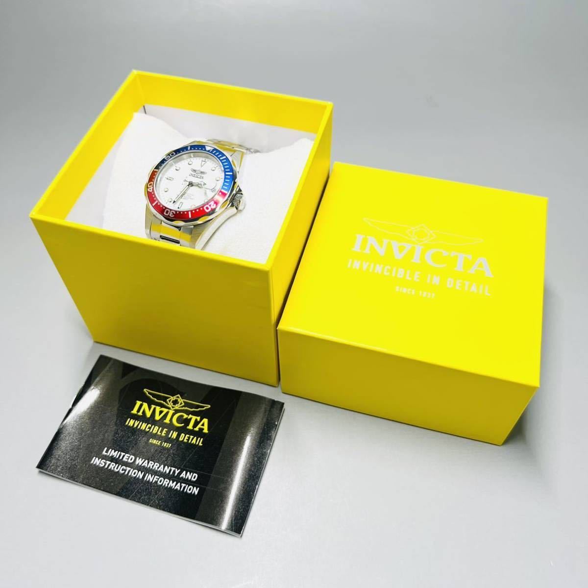 【新品】インビクタ/INVICTA プロダイバー☆人気モデル☆ ペプシカラー ホワイト ダイバーズウォッチ メンズ腕時計