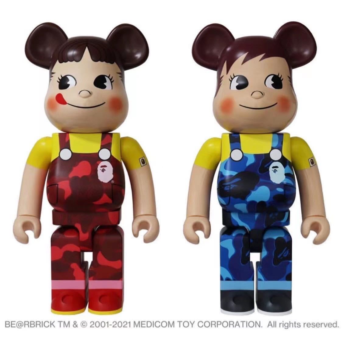 即発送可！新品未開封！BE@RBRICK BAPE (R) × ペコちゃん & ポコちゃん 1000％(2体セット)_画像2