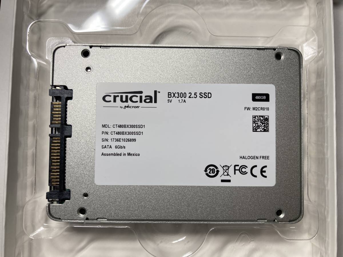 新品同様 Crucial BX300 480GB 希少 3D MLC チップ SATA 2.5inch S-ATA 高耐久 SSD_画像4