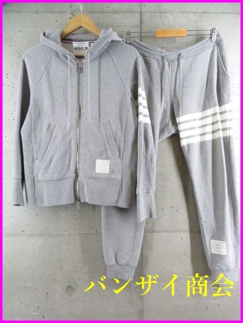 8230c74 日本製 セットアップ THOM BROWNE トムブラウン フーディ スエットジャージ 上下 0-2/スエットパーカー/スエットパンツ/メンズ