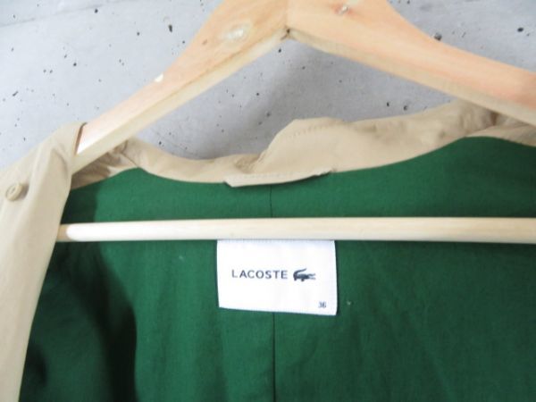 010c121◆良品です◆LACOSTE ラコステ トレンチコート 36/ジャケット/シャツ/ステンカラーコート/トラッド/メンズ/男性/紳士　_画像8