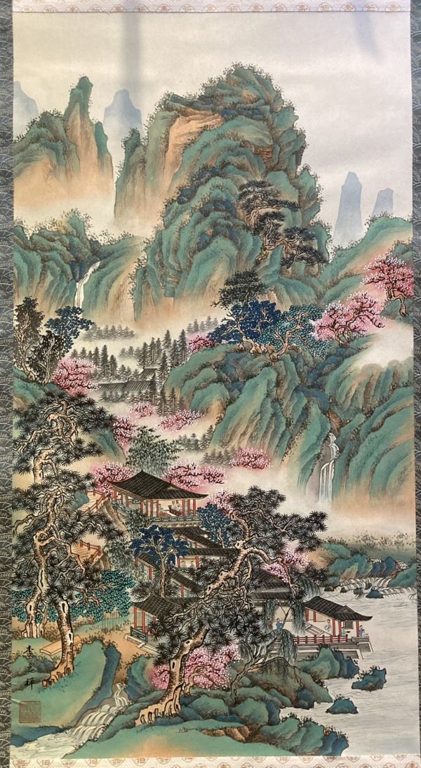 春画 掛け軸 美品 Yahoo!オークション - M 掛け軸 1点 春山桃花芸 図 季逸 年代物