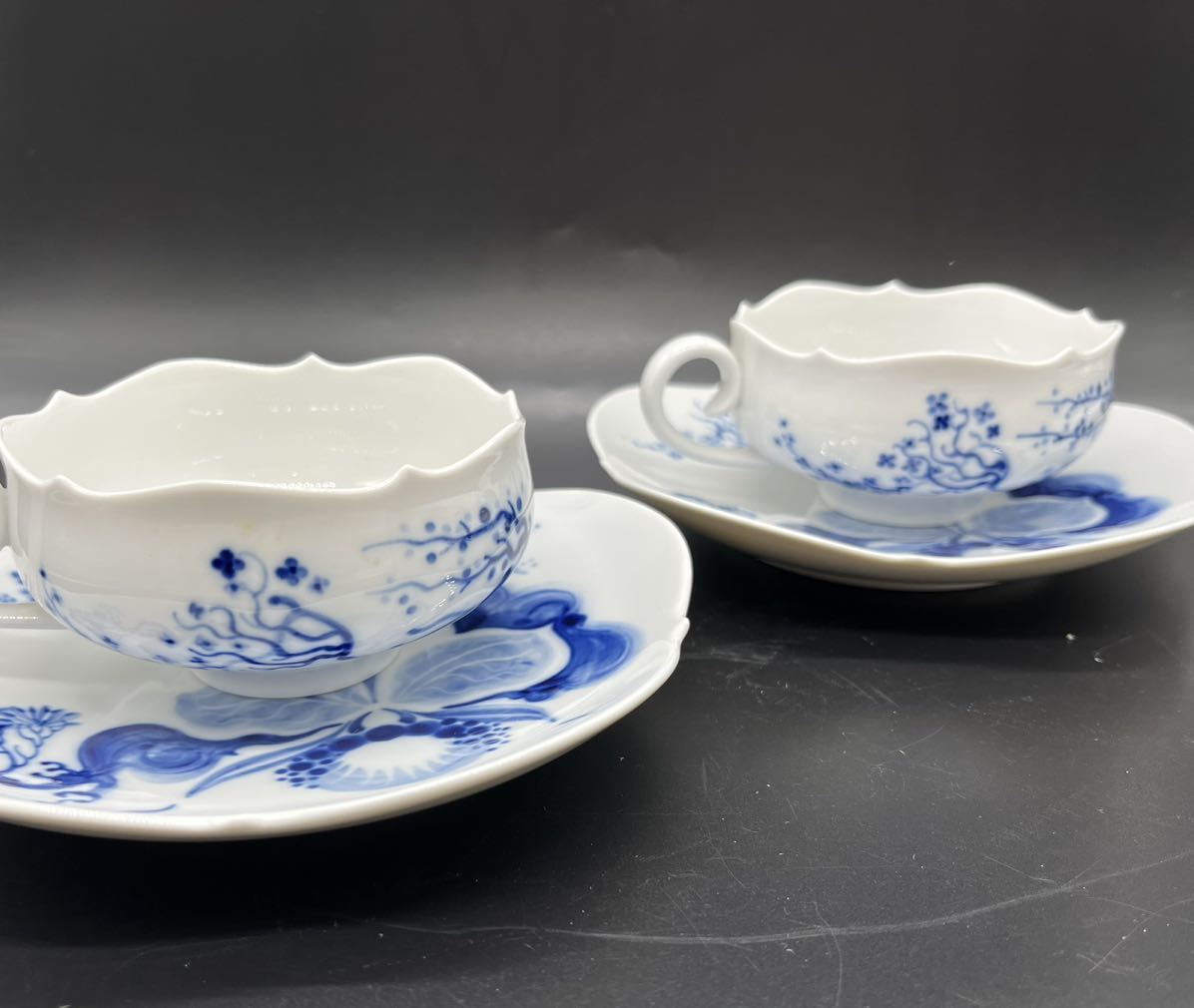 C1892☆Meissen マイセン ブルーオーキッド カップ&ソーサー 5客 www
