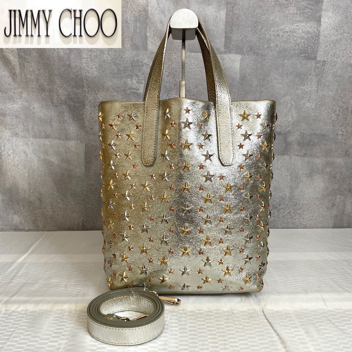 公式 クラブハリエ Jimmy Choo 美品 ミニライリー グレージュ