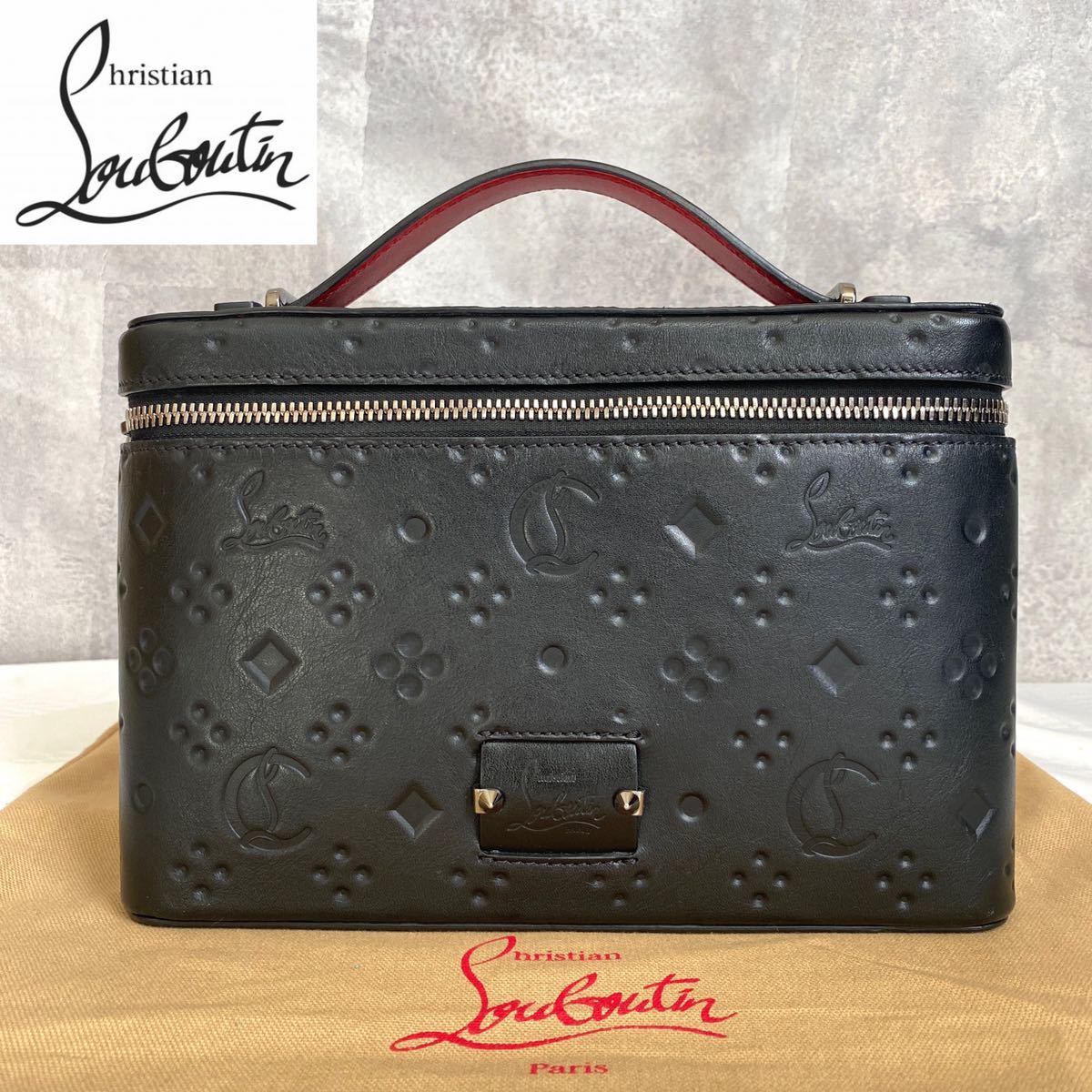 美品 Christian Louboutin 定価234,000円 クリスチャンルブタンKypipouch キピポーチ ハンドバッグ トートバッグ シルバー金具 ショルダー(中古/送料無料)の