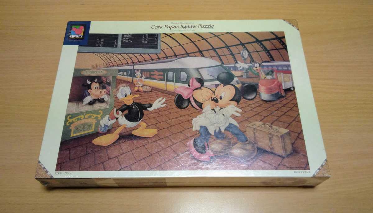 Disney ディズニー 恋のエクスプレス コルクペーパー ジグソーパズル 1000ピース 新品 未開封 テンヨー ミッキー ミニー