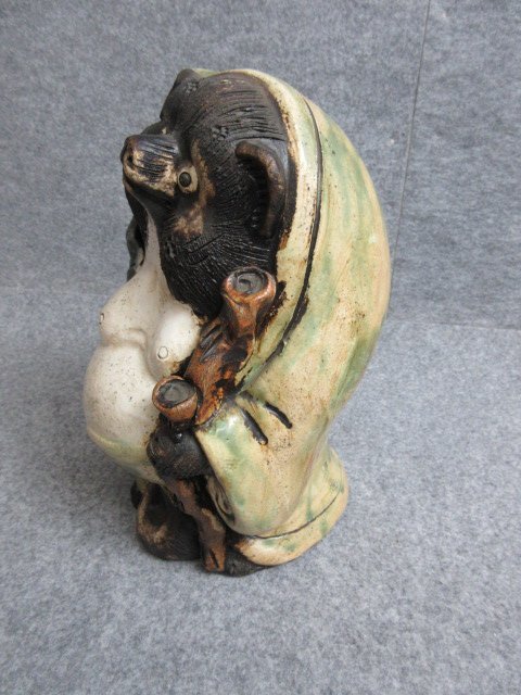 信楽焼 たぬき 置物 [B32188] 高さ25cm 幅15cm 元祖狸庵 オブジェ_画像3