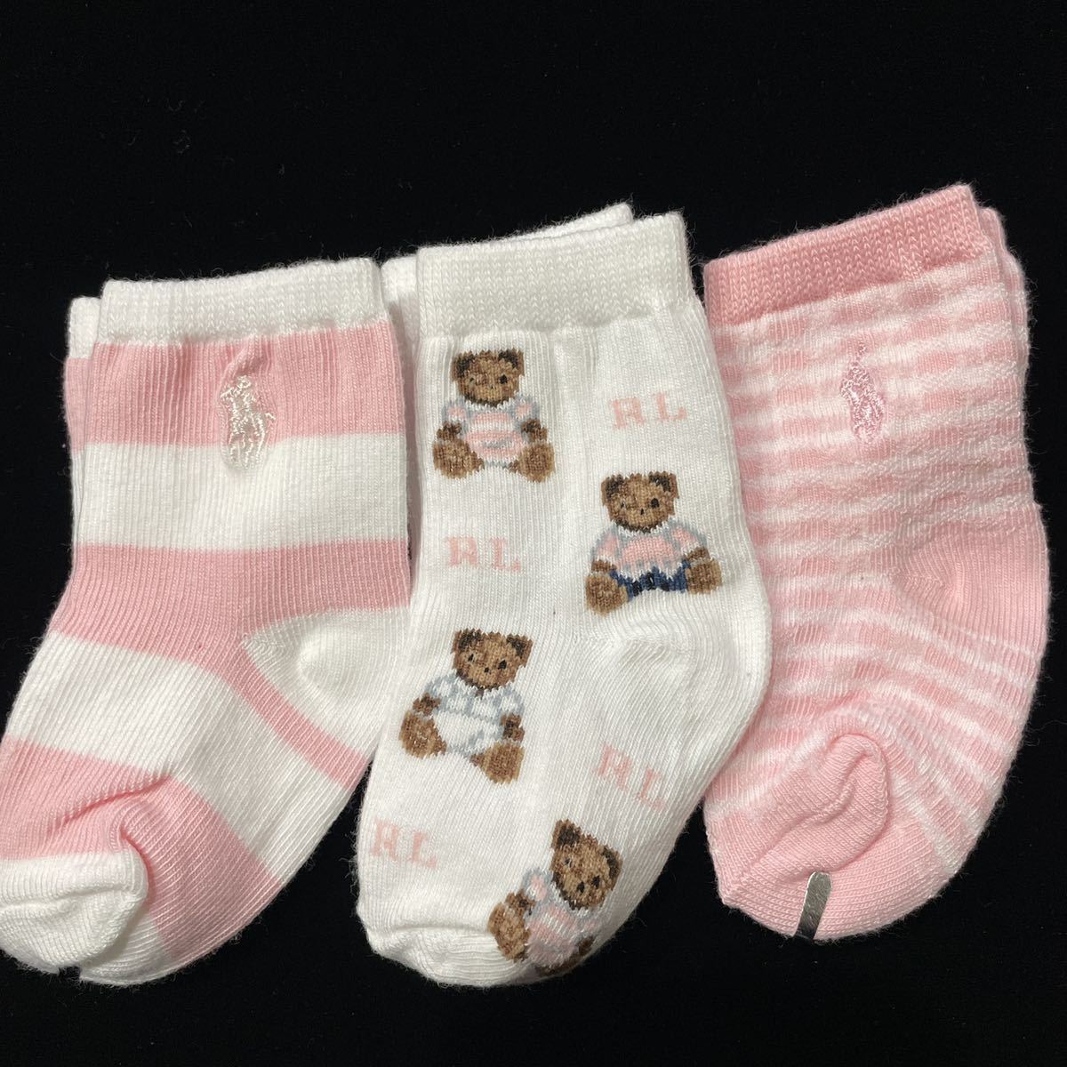 新品 ベビーラルフローレン 赤ちゃん靴下 新生児用5足ベビーベアソックス 女の子の画像3