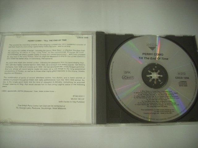 ■輸入EEC盤 CD　 PERRY COMO / TILL THE END OF TIME ペリー・コモ ティルジエンドオブタイム 1995年盤 ◇r41112_画像3