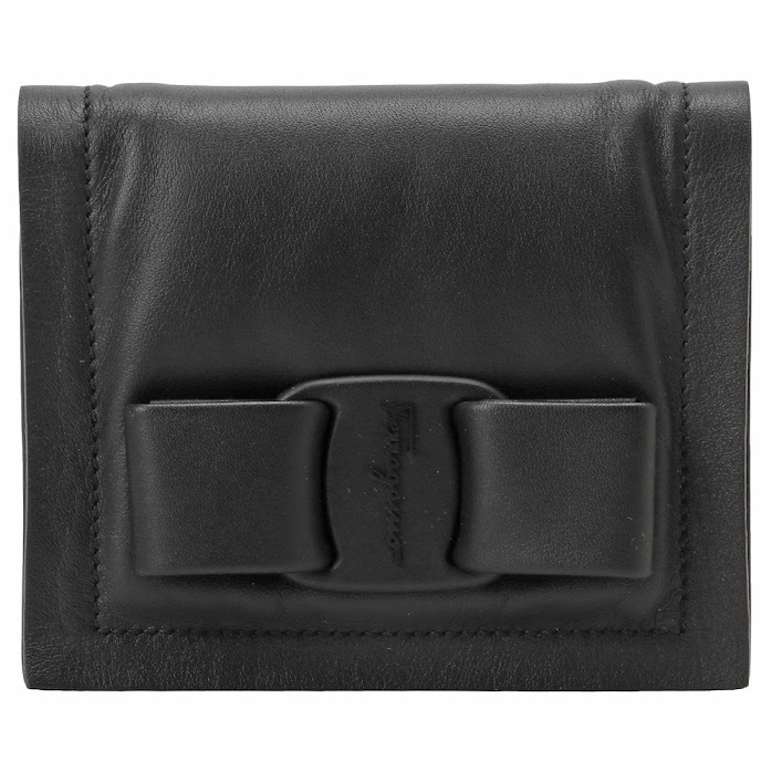 驚きの価格 ビバ 001 745858 220288 Ferragamo Salvatore サルバトーレフェラガモ リボン WALLET BOW VIVA レディース ブラック ミニ財布 二つ折り財布 女性用財布