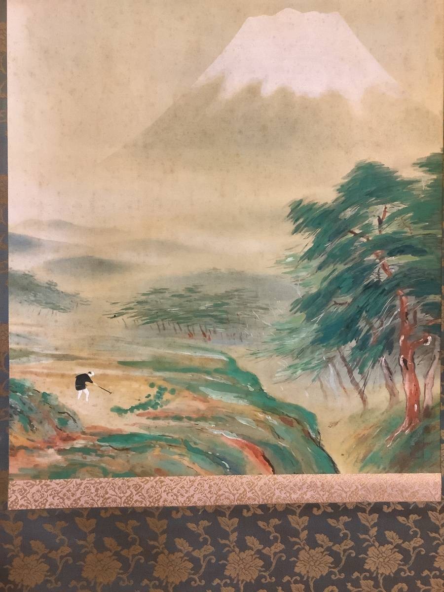 アイボリー×レッド ⭕️ 水彩 三輪晁勢 富士山 名作 額入り 絵 絵画
