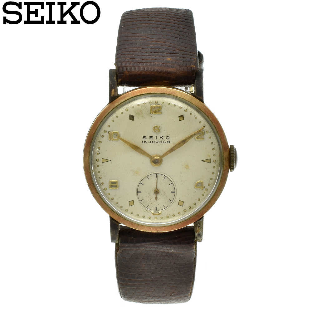 品質検査済 SEIKO セイコー ゴールド メンズ腕時計 手巻き