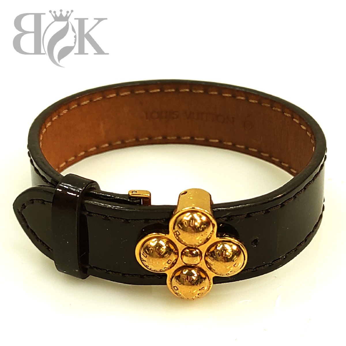  Louis Vuitton M6602F brass re Bloom ito bracele veruni flower lady's LOUIS VUITTON used *