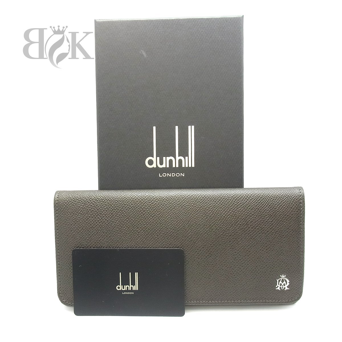 極美品 dunhill 二つ折り財布 こげ茶系 21-