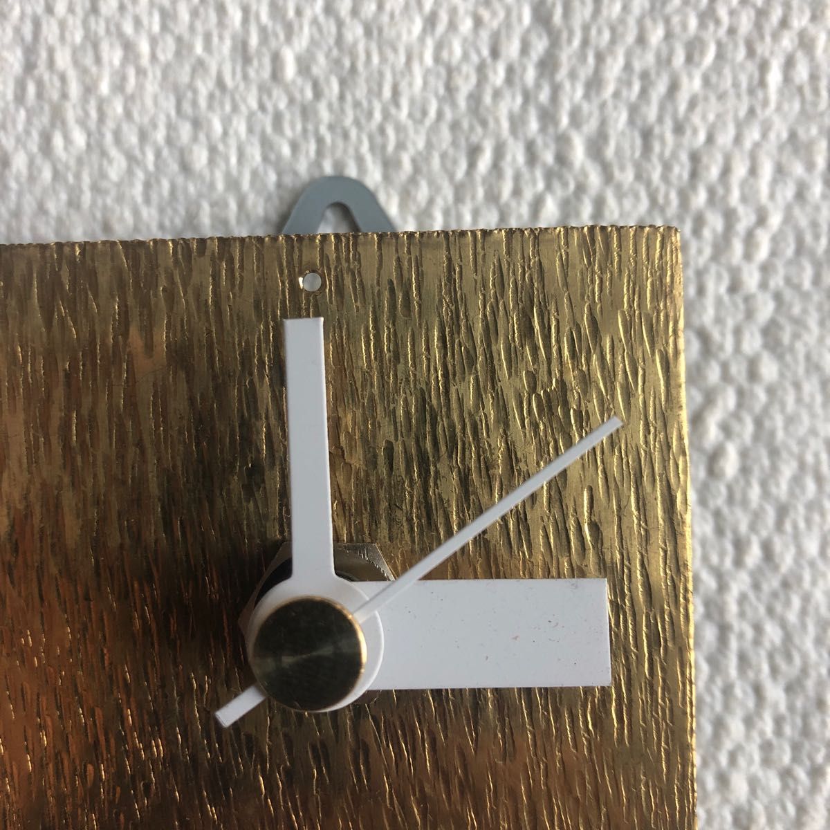 ハンドメイド　鍛金　真鍮　掛け時計　ミニ時計　スクエア　四角　正方形　文字盤なし