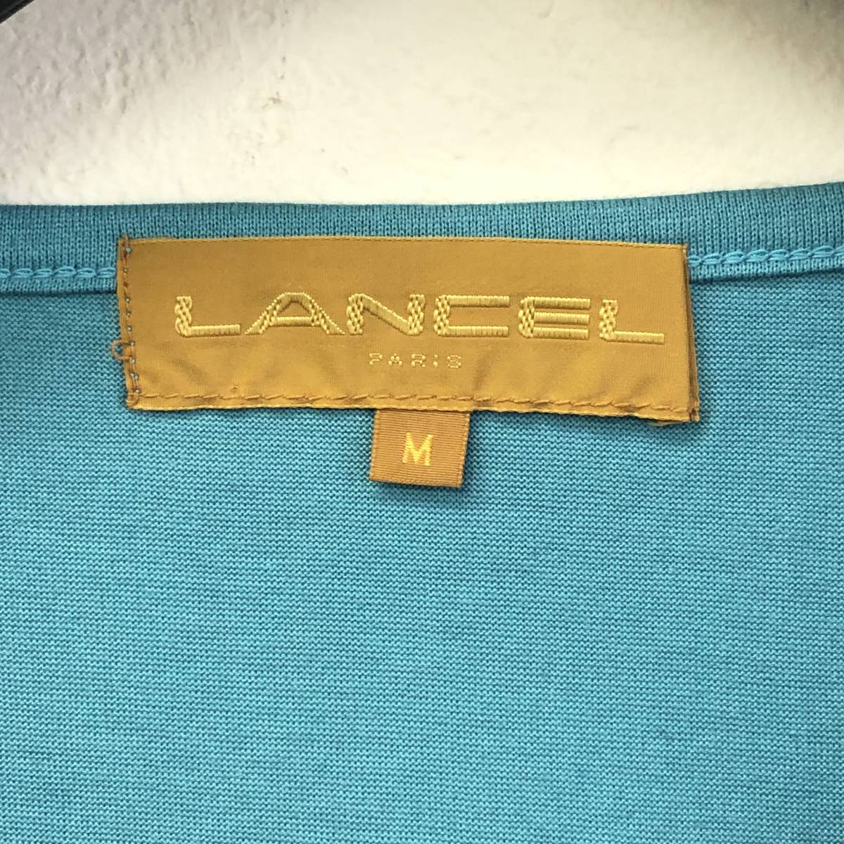 [ Western-style clothes ] LANCEL: Lancel short sleeves T-shirt blue green color size :M perhaps men's unused 