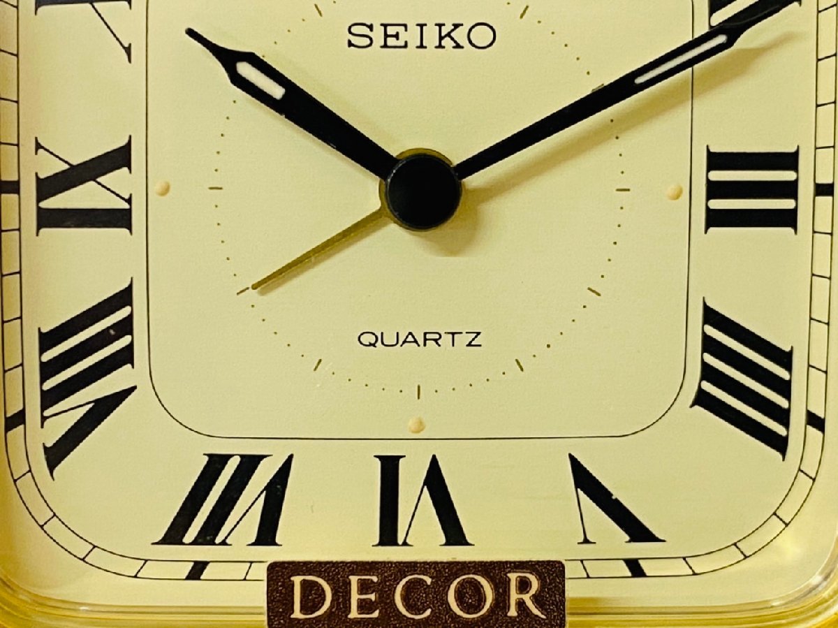 SEIKO セイコー DECOR デコール 置時計 QQ534 旅行用 昭和レトロ 外箱・取説付 動作品_画像3