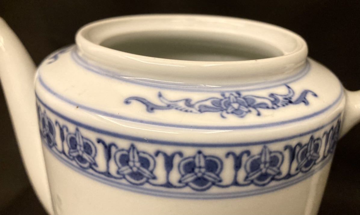 景徳鎮 染付蛍手急須 ティーポット 茶道具 水注 青花 蛍焼き 中国 景徳鎮 染付蛍手急須 ティーポット 茶道具 水注 青花 蛍焼き 中国