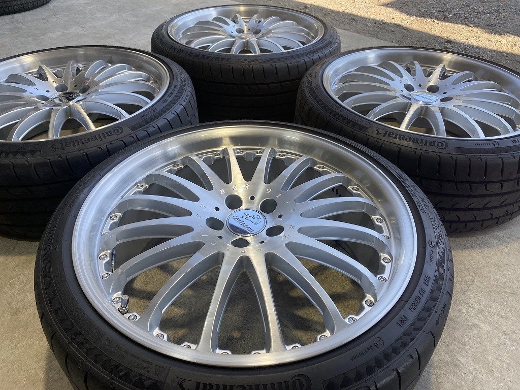 ガリ傷無し ★ カールソン CR 1/16 RSR 9J +30 5H-114.3 ブラッシュド ★ 2021年製 コンチネンタル 245/35R21 ★ アルファード フーガ_画像6