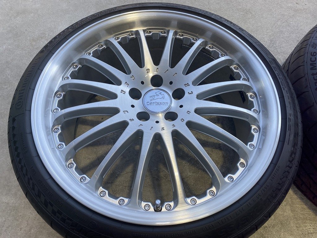 ガリ傷無し ★ カールソン CR 1/16 RSR 9J +30 5H-114.3 ブラッシュド ★ 2021年製 コンチネンタル 245/35R21 ★ アルファード フーガ_画像4