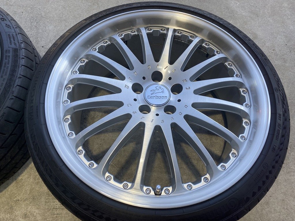 ガリ傷無し ★ カールソン CR 1/16 RSR 9J +30 5H-114.3 ブラッシュド ★ 2021年製 コンチネンタル 245/35R21 ★ アルファード フーガ_画像5