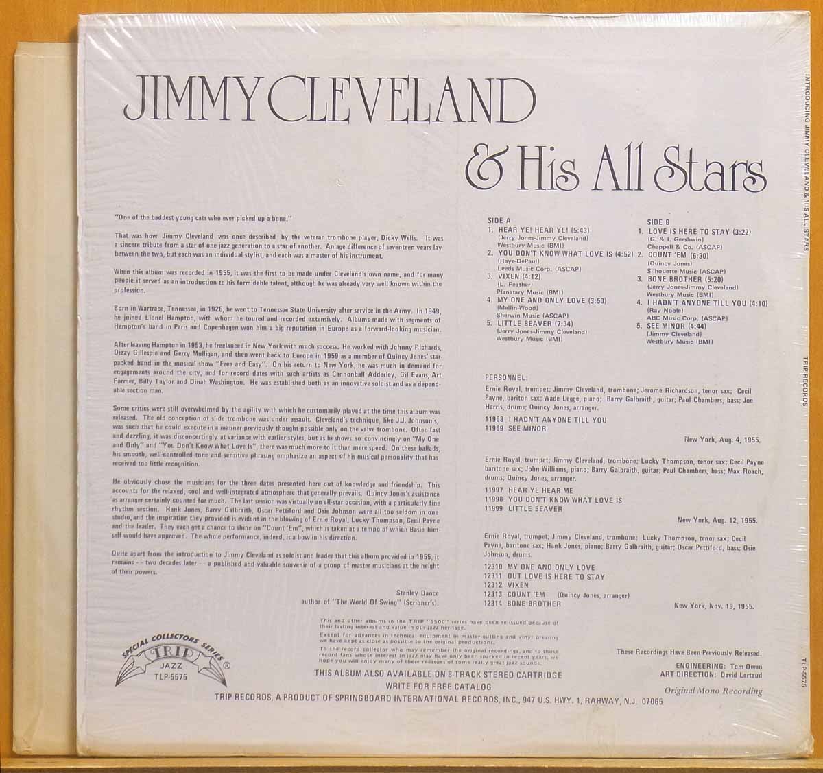 ●名盤!MONO!シュリンクほぼ美品!★Jimmy Cleveland[I1956]US LP #60242_画像2