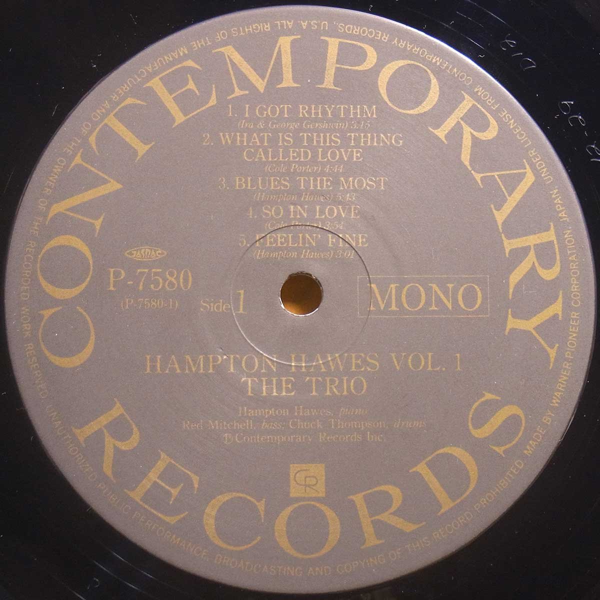 ●レア!美品!帯付!名盤!Mono!ダブル洗浄済!★Hampton Hawes(ハンプトン ホーズ)『Hampton Hawes Vol.1 The Trio』JPN LP #60262_画像3