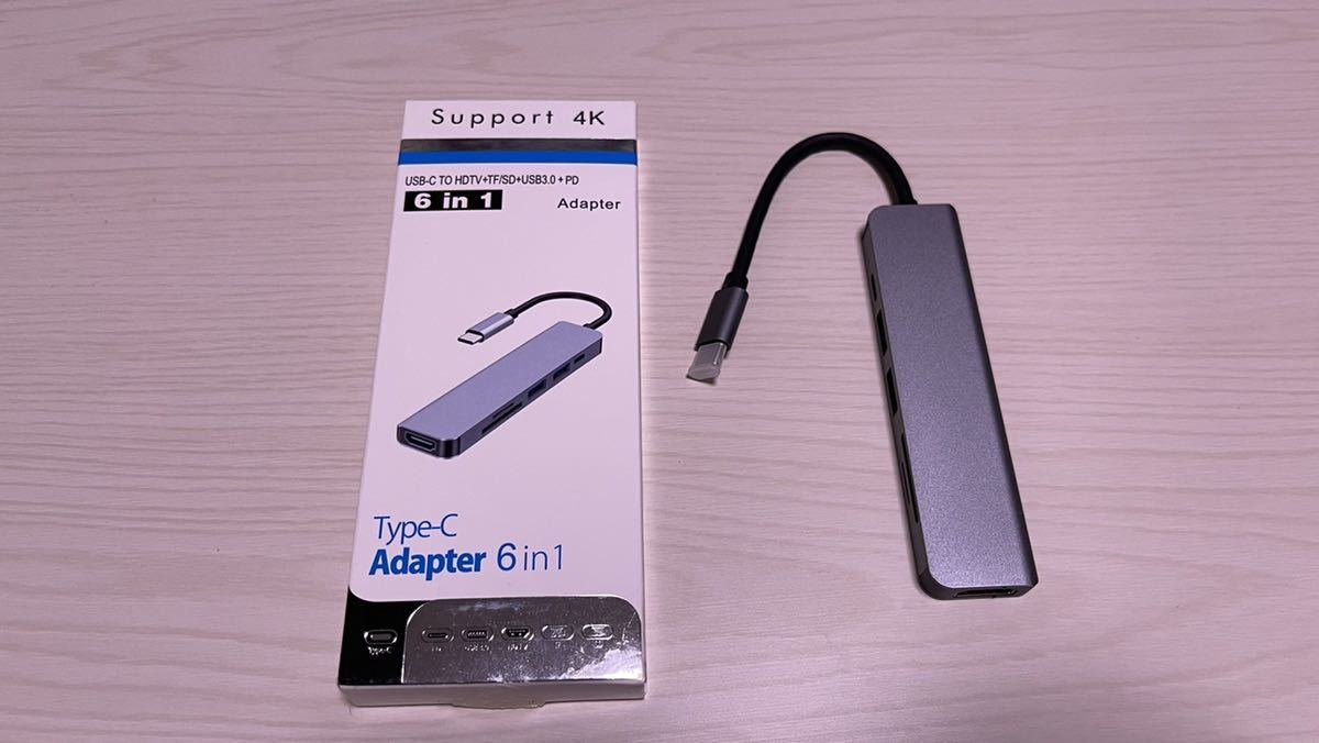 6IN1 Адаптер преобразования OTG для Type -C BYL -2010 HDMI Output SD SD TF Card Leader USB3.0 Port 2 Port PD Port