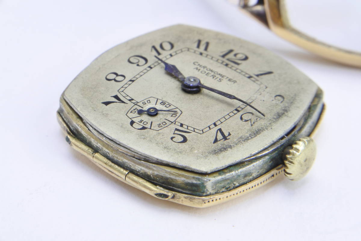 ☆☆☆18K彫金１９２０～30年代スイス老舗MOERIS製chronometer（高精度）18K彫金１５石手巻紳士腕時計　現存非常に稀少モデルOH必要年代品