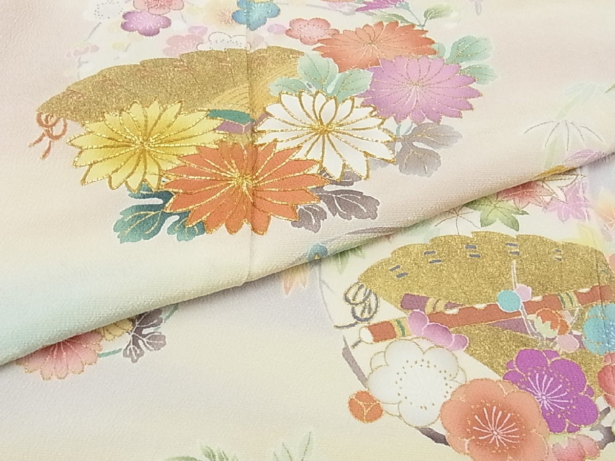 訪問着 刺繍 花丸宝尽くし 松竹梅 暈し染め 金彩 mop1076-