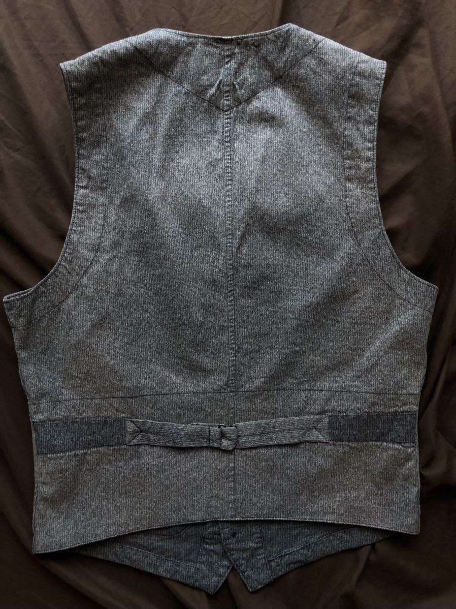 【名作】美品 RRL JACKSON JASPE VEST ダブルアールエル ベスト ジャスペ ごま塩 ストライプ ワーク ラルフローレン S_画像5