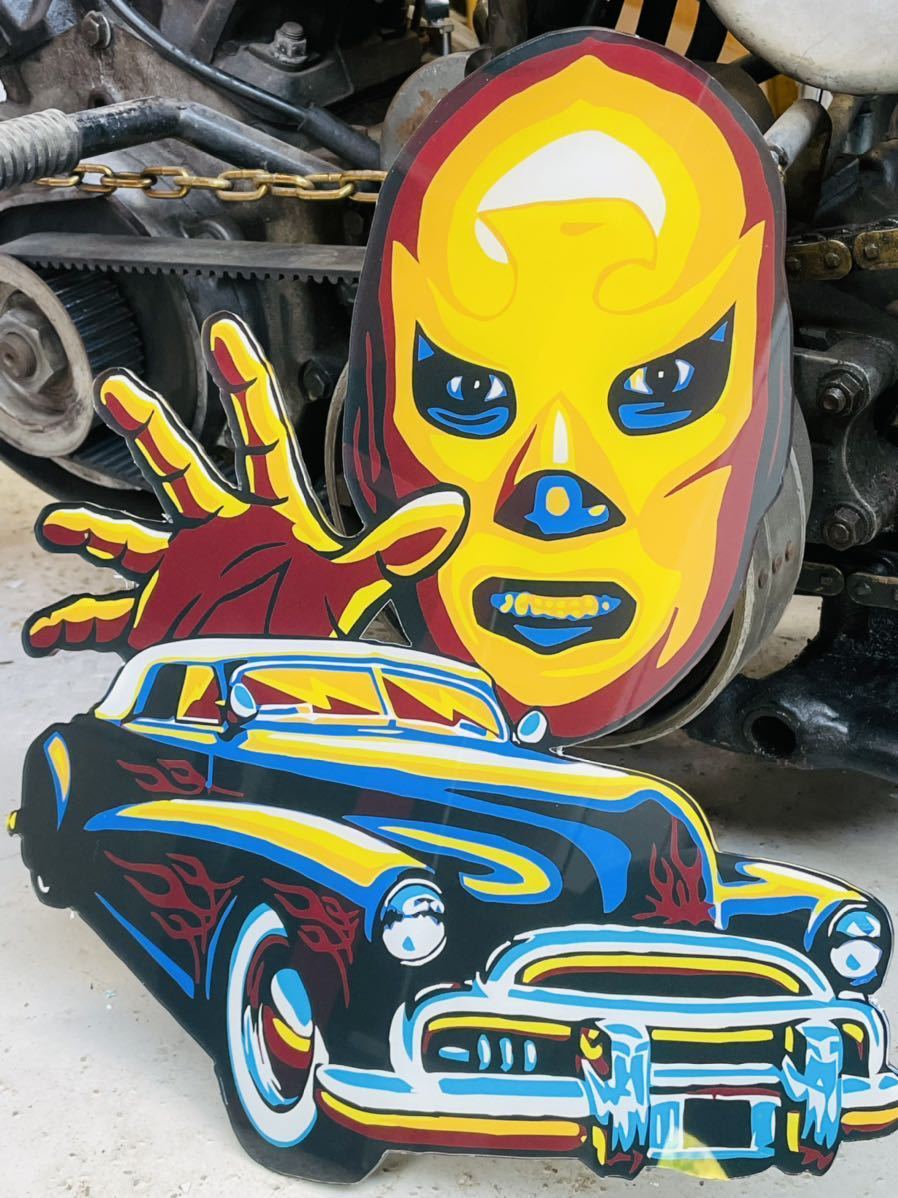 看板 ホットロッド ロカビリー プロレス マスク ハーレー ヤフオク!