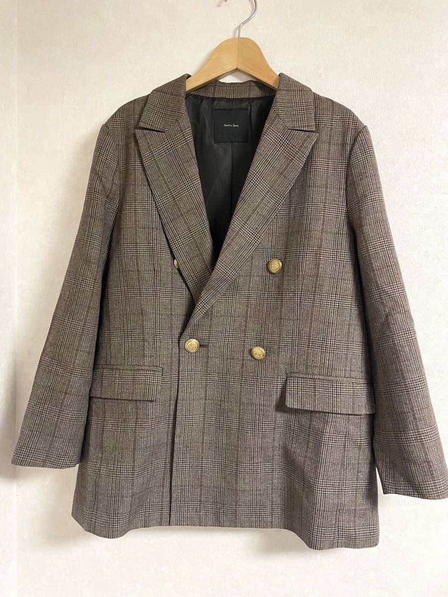 2021AW Spick&Span ウール先染め ダブルジャケット チェック|Yahoo