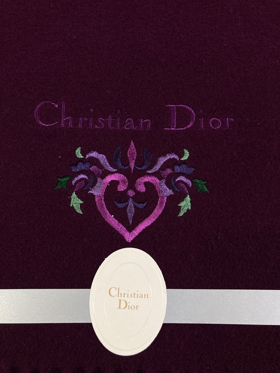 Christian Dior・クリスチャンディオール ブランケット・ひざ掛け ウール/毛100%　80×130㎝ カネボウ 未使用