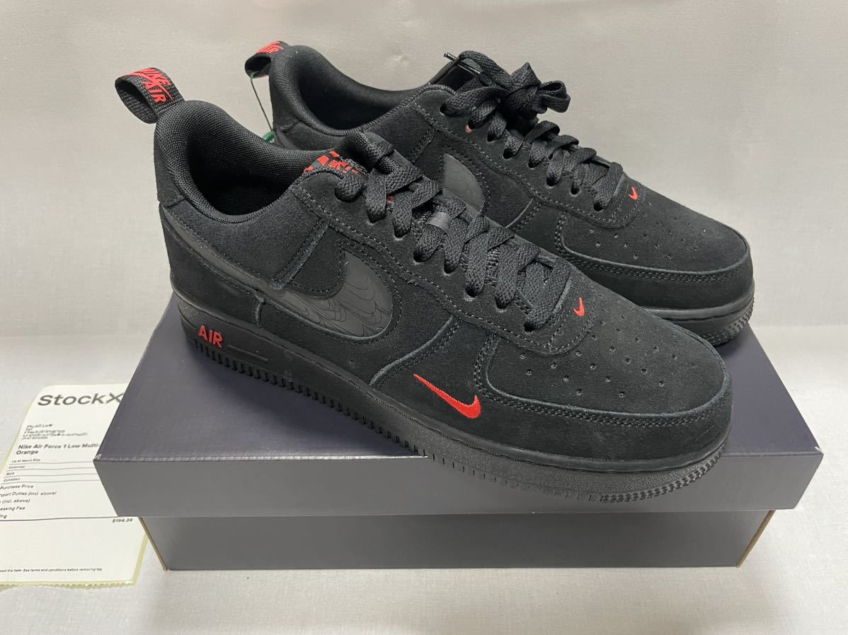 NIKE ナイキ AIR FORCE 1 LOW MULTI-SWOOSH BLACK ORANGE エア NIKE ナイキ AIR FORCE 1 LOW MULTI-SWOOSH BLACK ORANGE エア