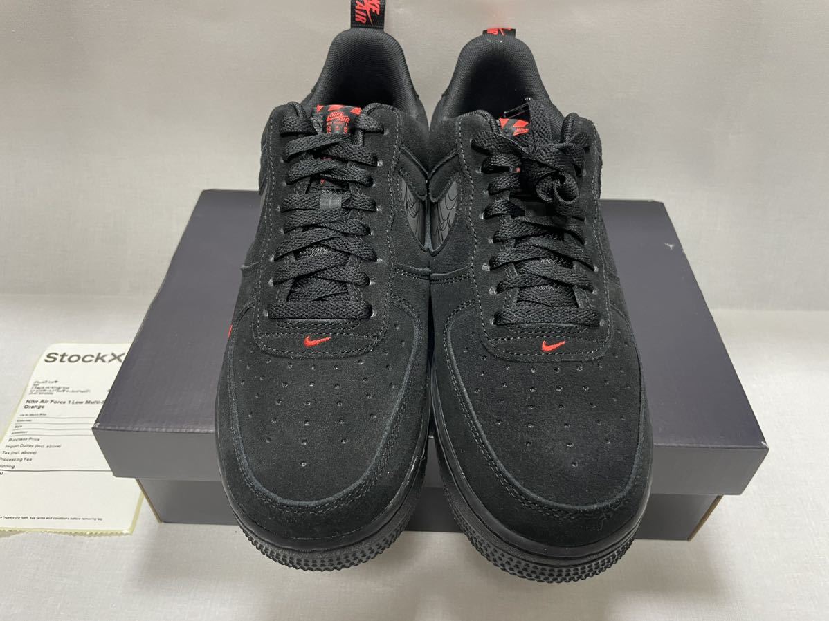 NIKE ナイキ AIR FORCE 1 LOW MULTI-SWOOSH BLACK ORANGE エア NIKE ナイキ AIR FORCE 1 LOW MULTI-SWOOSH BLACK ORANGE エア