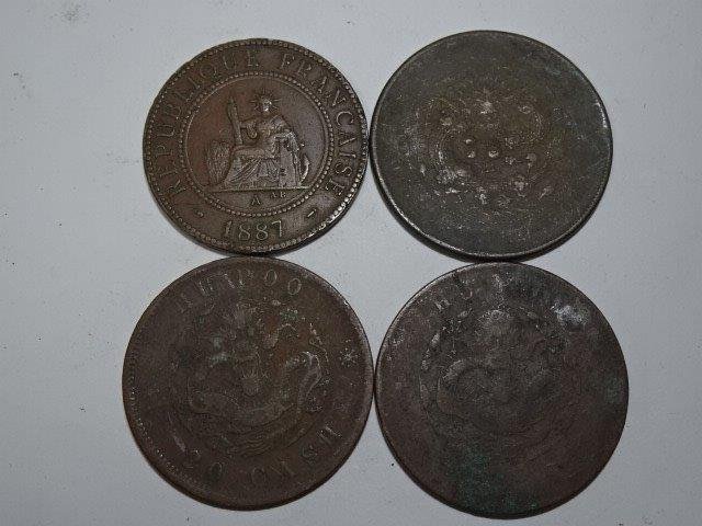 1887 仏領インドシナ 百分之一 大型硬貨 他時代古銭 レターパックライト可 1102U10G_画像6