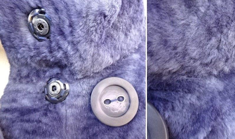 GRANDI イタリア製 軽い兎革コート 紺紫色 運賃着払 1110U6G_画像7