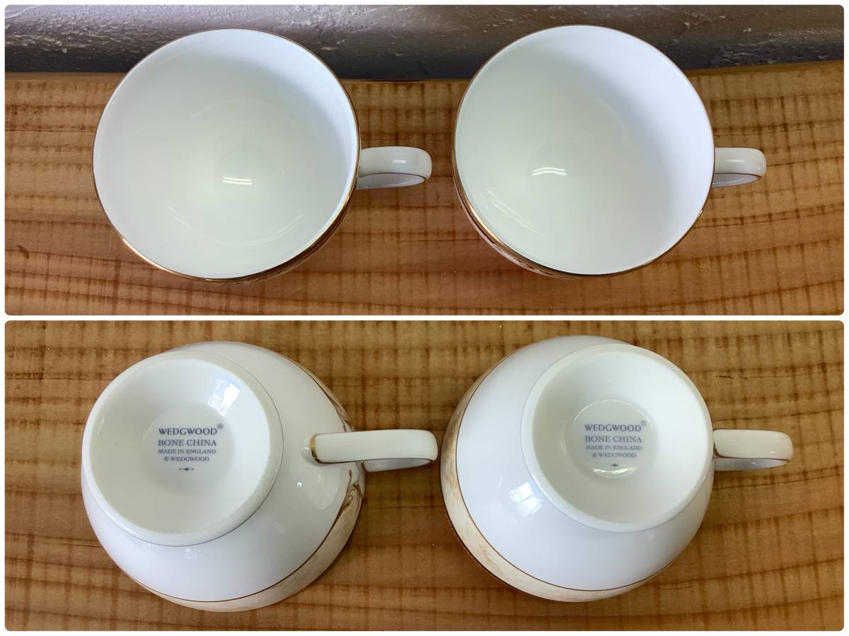 S110227XR【中古美品・保管品】WEDGWOOD ウェッジウッド CORNUCOPIA コーヌコピア ティーカップ＆ソーサー 2客セット ブランド食器_画像5