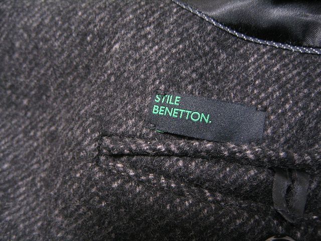 ルーマニア製 BENETTON ベネトン メンズライン チェスターコート_画像4